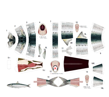 マイワシ缶詰のペーパークラフト